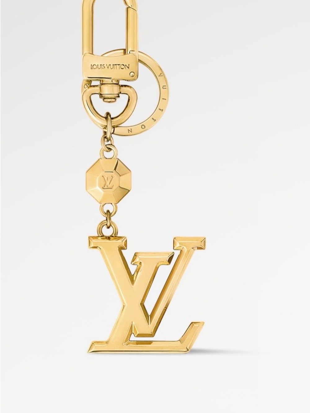 Louis Vuitton Gold-tone LV bag charm Key Ring